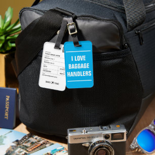 Etiqueta De Bagagem BAG TAG - Adoro os tratadores de bagagem.