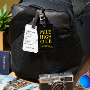 Etiqueta De Bagagem BAG TAG - Mile High Club - Membro Dourado