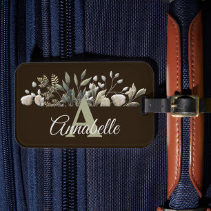 Etiqueta De Bagagem Bagaço De Chocolate Botânico Folha De Bagagem Mono