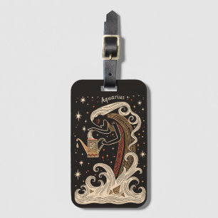 Etiqueta De Bagagem Bagagem Aquarius Celestial Zodiac Art