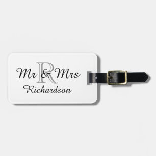 ETIQUETA DE BAGAGEM BAGAGEM CHIQUE TAG_MR & MRS_BLACK/WHITE