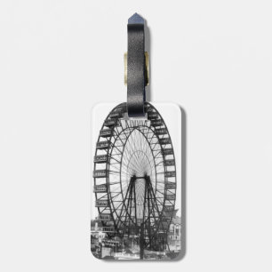 Etiqueta De Bagagem Bagagem do vintage da roda de Ferris da feira de
