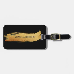 Etiqueta De Bagagem Bagagem dourada preta Glam personalizada da