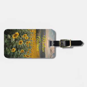 Etiqueta De Bagagem Bagagem Personalizada de Campo de Girassol