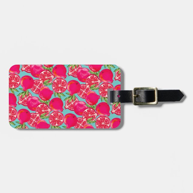 Etiqueta De Bagagem Bagagem pintada de romã (Frente Horizontal)