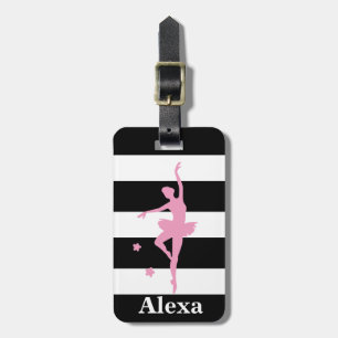 Etiqueta De Bagagem Bailarina bonita personalizada listras