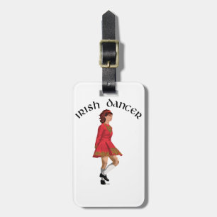 Etiqueta De Bagagem Bailarino Irlandês de Vermelho