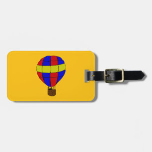 Etiqueta De Bagagem Balão de Ar Quente Vermelho Azul e Amarelo