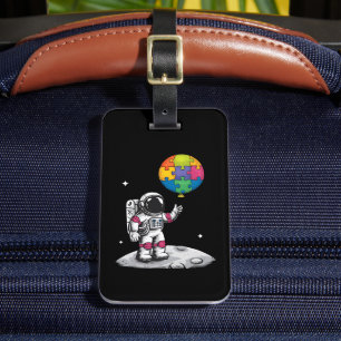 Etiqueta De Bagagem Balão de Astronauta Autista Consciência do Autismo