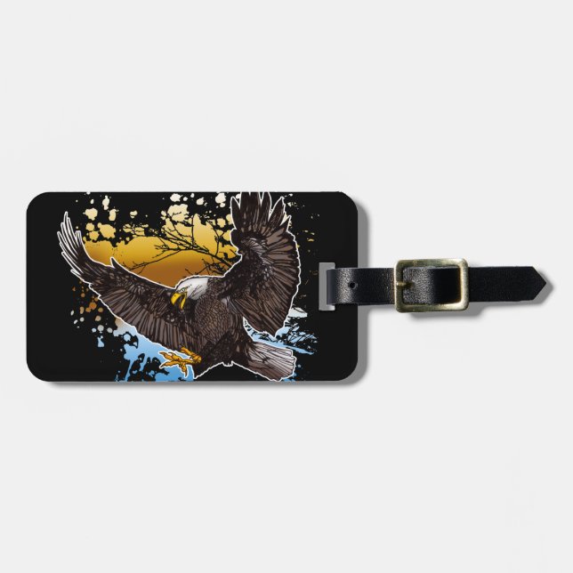 Etiqueta De Bagagem Bald Eagle (Frente Horizontal)
