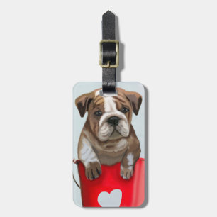 Etiqueta De Bagagem Balde Buldogue Do Love Red 2