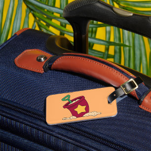 Etiqueta De Bagagem Balde de Areia Vermelho com Estrela e Pá