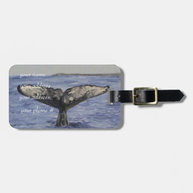 Etiqueta De Bagagem Baleia (Frente Horizontal)