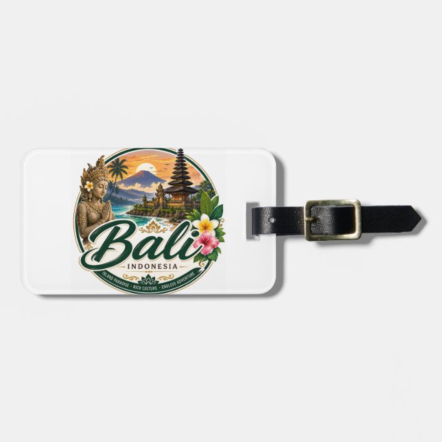 Etiqueta De Bagagem Bali, Indonésia  (Frente Horizontal)