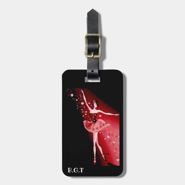 Etiqueta De Bagagem Ballerina e Rosa (Frente Vertical)
