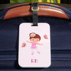 Etiqueta De Bagagem Ballerina Friendly Butterfly Monograma