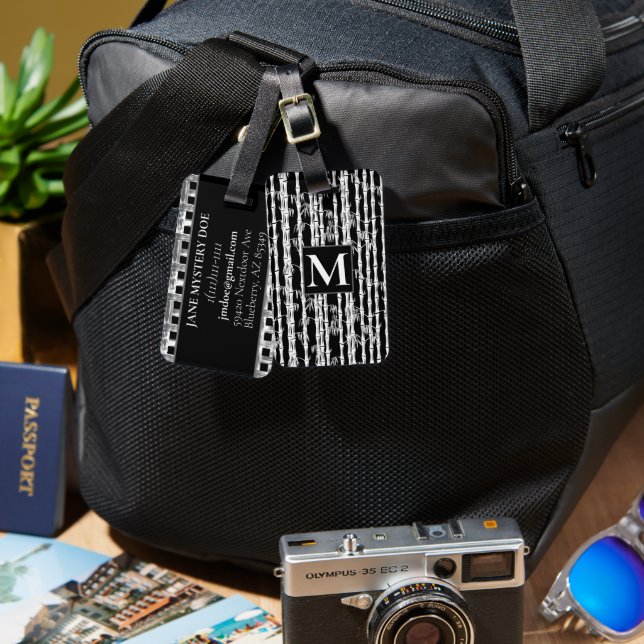 Etiqueta De Bagagem Bambu (Frente e verso)