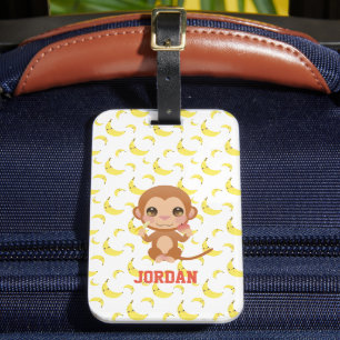 Etiqueta De Bagagem Banana Baby Monkey Parabéns