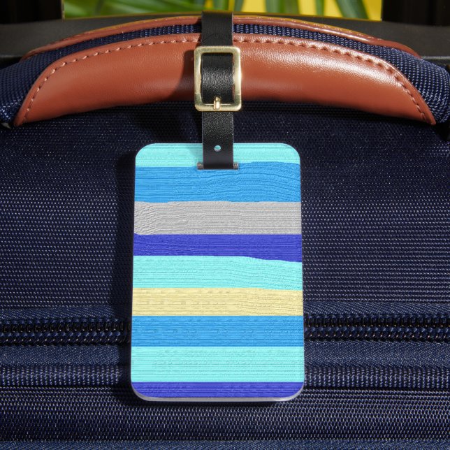 Etiqueta De Bagagem Bandas azuis e Douradas (Frente Insitu 2)