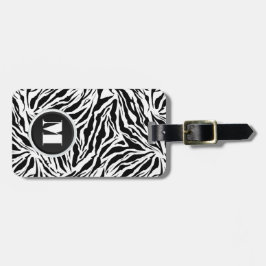 Etiqueta De Bagagem Bandas de Zebra Monogramas