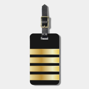 Etiqueta De Bagagem Bandas Douradas da Epaulet do Capitão da Companhia