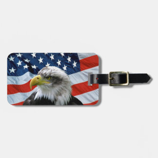 Etiqueta De Bagagem Bandeira americana da águia americana