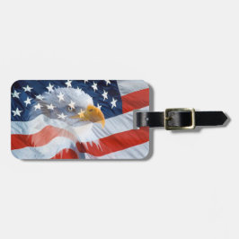 Etiqueta De Bagagem Bandeira americana da águia americana patriótica