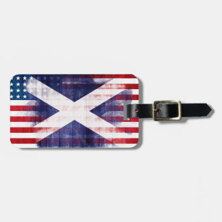 Etiqueta De Bagagem Bandeira americana escocesa rústica