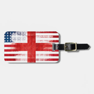 Etiqueta De Bagagem Bandeira americana inglesa rústica