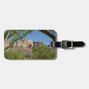 Etiqueta De Bagagem Bandeira Americana no Parque Nacional Zion II