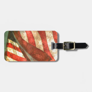 Etiqueta De Bagagem Bandeira Americana Patriótica