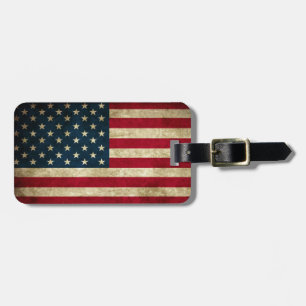 Etiqueta De Bagagem Bandeira americana patriótica do vintage