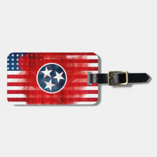 Etiqueta De Bagagem Bandeira americana rústica de Tennessean