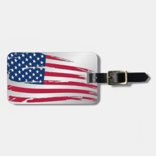 Etiqueta De Bagagem Bandeira Americana Tatuada