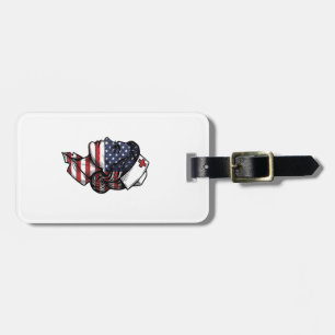 Etiqueta De Bagagem Bandeira Americana Vintage Perfil de Enfermeira De