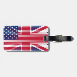 ETIQUETA DE BAGAGEM BANDEIRA BRITÂNICA DOS EUA