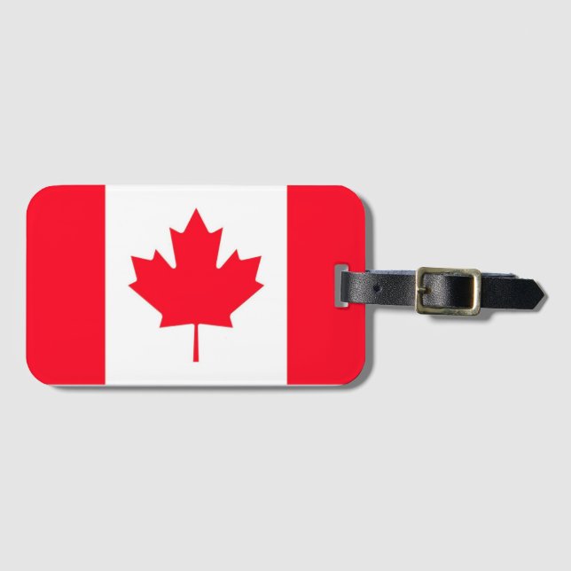 Etiqueta De Bagagem Bandeira canadense. CANADÁ. (Frente Horizontal)