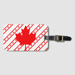 Etiqueta De Bagagem Bandeira canadense das listras