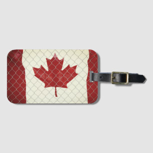 Etiqueta De Bagagem Bandeira canadense. Fronteira de link de cadeia. R