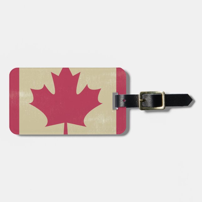 Etiqueta De Bagagem bandeira canadiana grunge (Frente Horizontal)