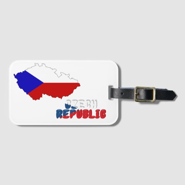 Etiqueta De Bagagem Bandeira checa (Frente Horizontal)