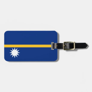 Etiqueta De Bagagem Bandeira da Bagagem de Nauru com correia de couro