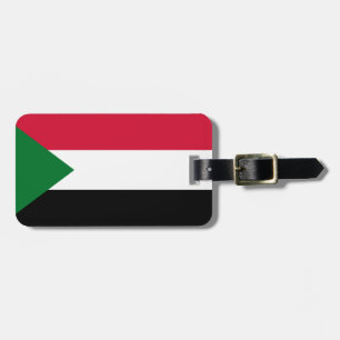 Etiqueta De Bagagem Bandeira da Bagagem do Sudão com correia de couro