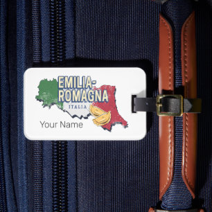 Etiqueta De Bagagem Bandeira da Emília-Romanha Itália Mapa da Região R