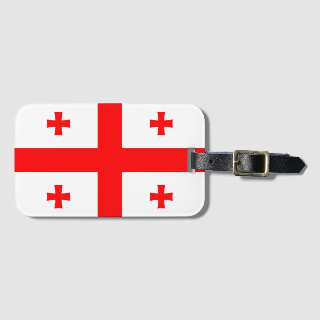 Etiqueta De Bagagem Bandeira da Geórgia (Frente Horizontal)