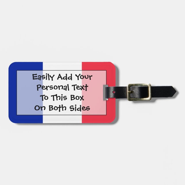 Etiqueta De Bagagem Bandeira da identificação fácil de France (Frente Horizontal)