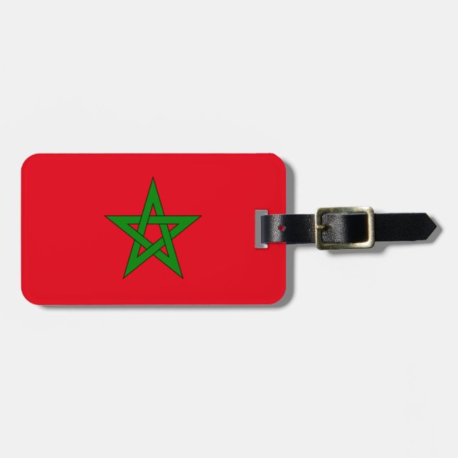 Etiqueta De Bagagem Bandeira da identificação fácil de Marrocos (Frente Horizontal)