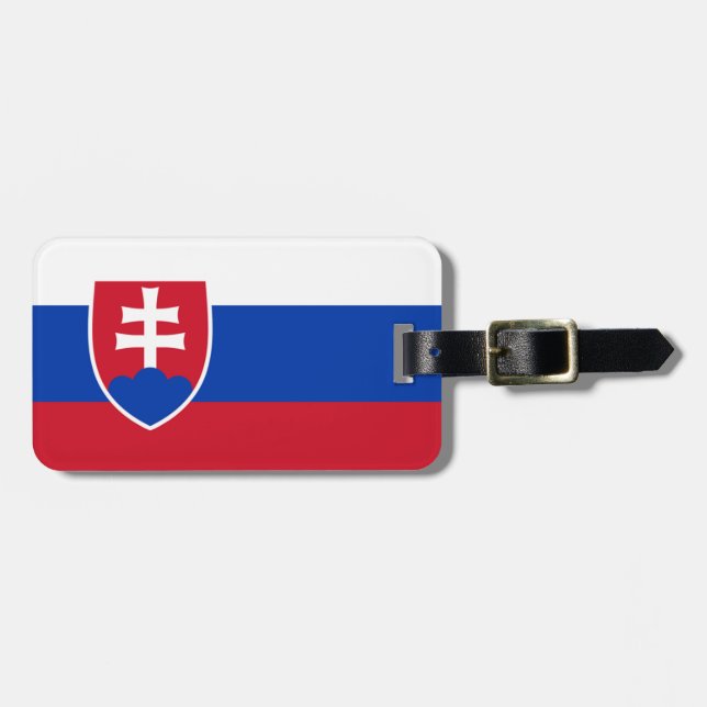 Etiqueta De Bagagem Bandeira da identificação fácil de Slovakia (Frente Horizontal)