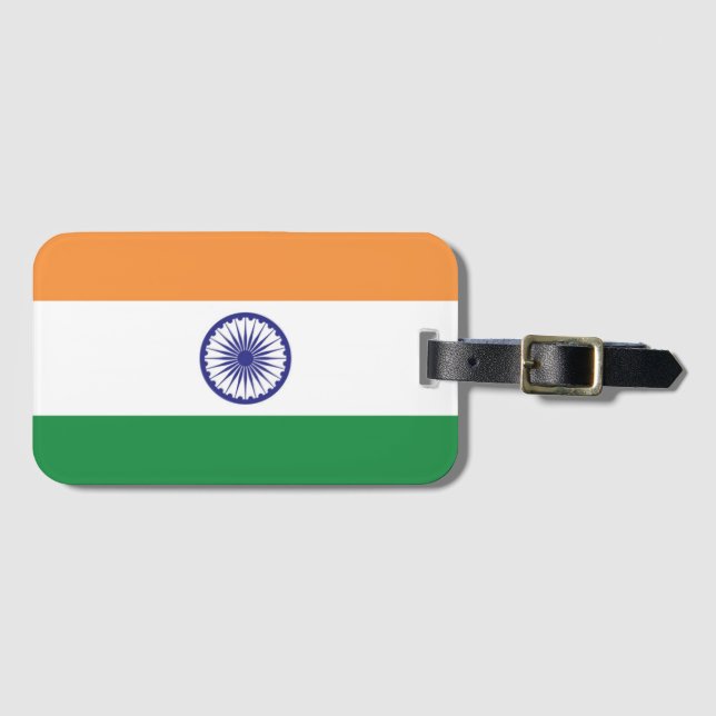 Etiqueta De Bagagem Bandeira da Índia (Frente Horizontal)