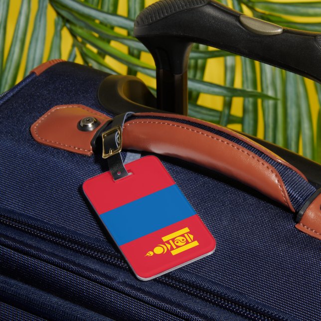 Etiqueta De Bagagem Bandeira da Mongólia (Frente Insitu 1)